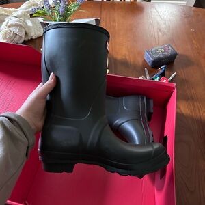Hunter Mid length rain boots. Perfect condition never worn still in original box